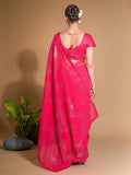 Pink Georgette Sequins Embroidered Designer Saree with Blouse