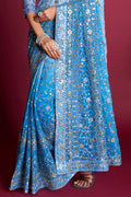 Sky Blue Georgette Saree