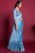 Sky Blue Georgette Saree