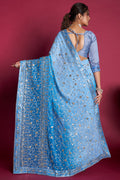 Sky Blue Georgette Saree