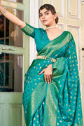 Teal Green Chiffon Saree