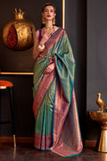 Green Silk Saree With Blouse Piece