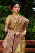 Beige And Brown Kanjivaram Saree