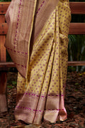 Beige And Brown Kanjivaram Saree