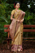 Beige And Brown Kanjivaram Saree