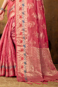 Thulian Pink Organza saree