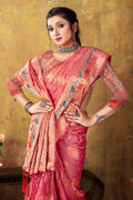 Thulian Pink Organza saree