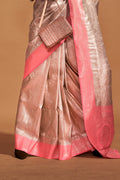 Cream Silk Saree With Blouse Piece