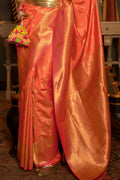 Cantaloupe Orange Kanjivaram Saree