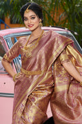 Dusky Brown Kanjivaram Saree