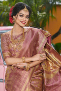 Dusky Brown Kanjivaram Saree