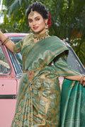 Pine Green Kanjivaram Saree