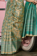 Pine Green Kanjivaram Saree