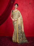 Green Poly Silk Festival Saree With Blouse Piece