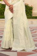 Off White Linen Saree