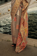 Grey Kashmiri Silk Saree With Blouse Piece