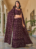 Dark Maroon Lehenga Choli