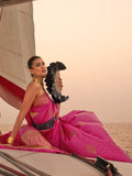 Punch Pink Satin Saree