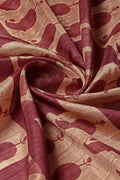 Maroon Silk Paisley Printed Saree