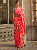 Red Art Silk Saree With Blouse Piece