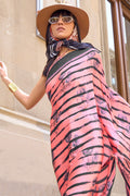 Rose Pink Digital Print Saree