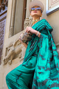 Emerald Green Digital Printed Saree