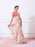 Pink Organza Party Wear Saree With Blouse Piece