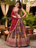 Multi Color Dull Satin Lehenga Choli