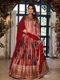 Multi Color Dull Satin Lehenga Choli