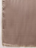 Beige Chiffon Ready To Wear Saree With Blouse Piece