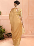 Mustard Chiffon Ready To Wear Saree With Blouse Piece