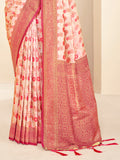 Light Pink Paithani Silk Saree With Blouse Piece