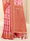 Pink Paithani Silk Saree With Blouse Piece