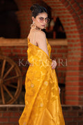 Mahogany Yellow Mysore Silk Saree