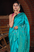 Pearlesecent Blue Mysore Silk Saree