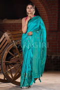 Pearlesecent Blue Mysore Silk Saree