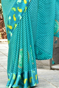 Cyan Blue Georgette Saree