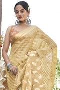 Tan Beige Georgette Saree