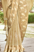 Tan Beige Georgette Saree