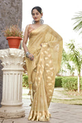 Tan Beige Georgette Saree