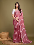 Pink Organza Party Wear Saree With Blouse Piece