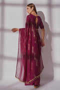 Purple Georgette Saree With Blouse Piece