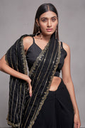 Black Georgette Saree With Blouse Piece