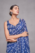 Indigo Georgette Saree With Blouse Piece