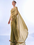 Metallic Organza Saree With Blouse Piece