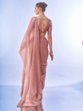 Pink Organza Saree With Blouse Piece