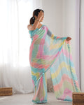 Multicolor Georgette Designer Printed Saree Saree With Blouse Piece