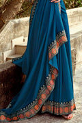 Azure Blue Banarasi Saree