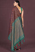 Dark Wine Banarasi Saree