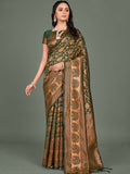 Pine Green Banarasi Saree